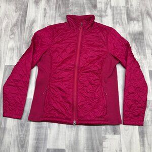 ✅ Womens L REG LL Bean PINK Quilted Jacket Thinsulate Lightweight Fleece Lined